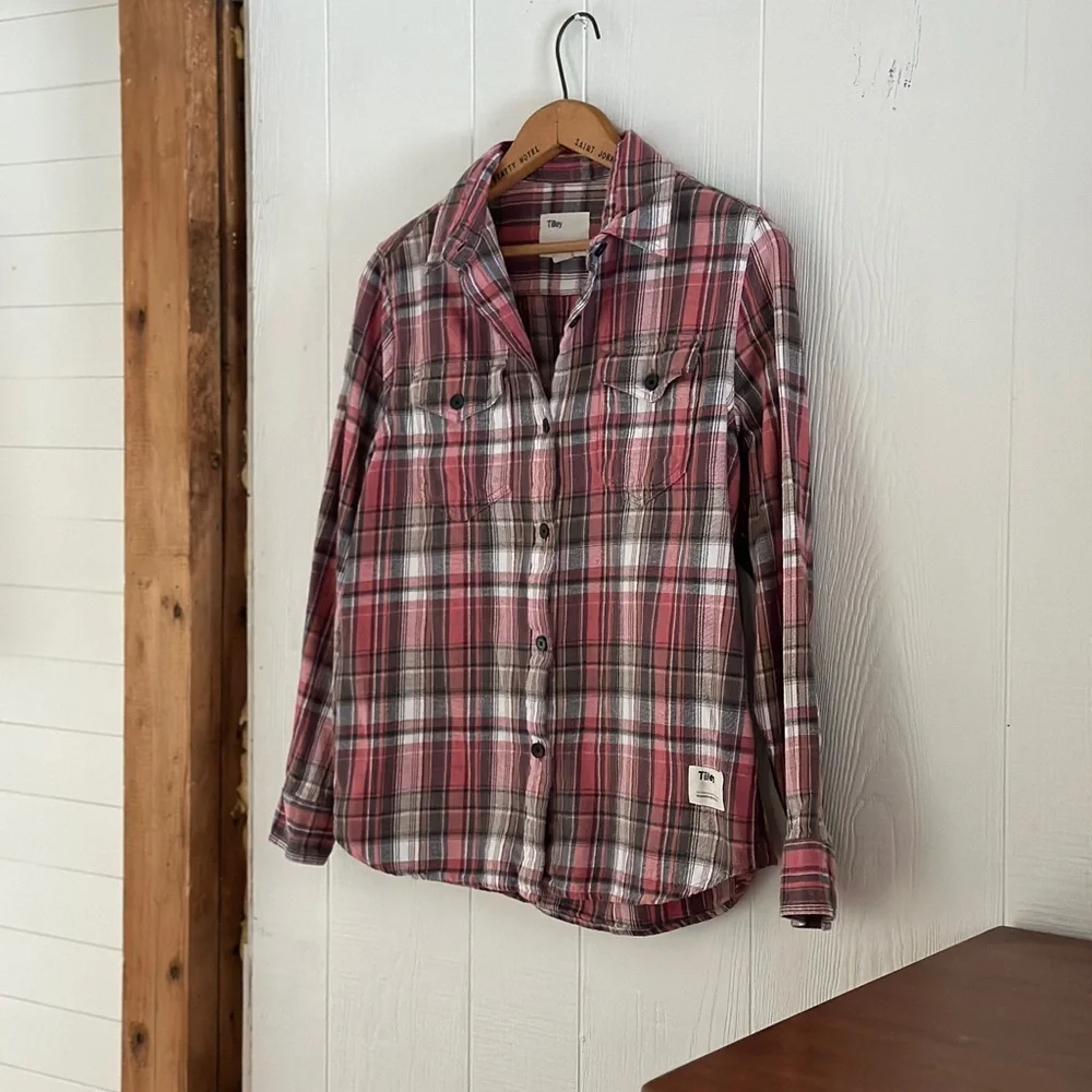 Tilley Red Plaid Button-Up Shirt - Picture 2 of 5